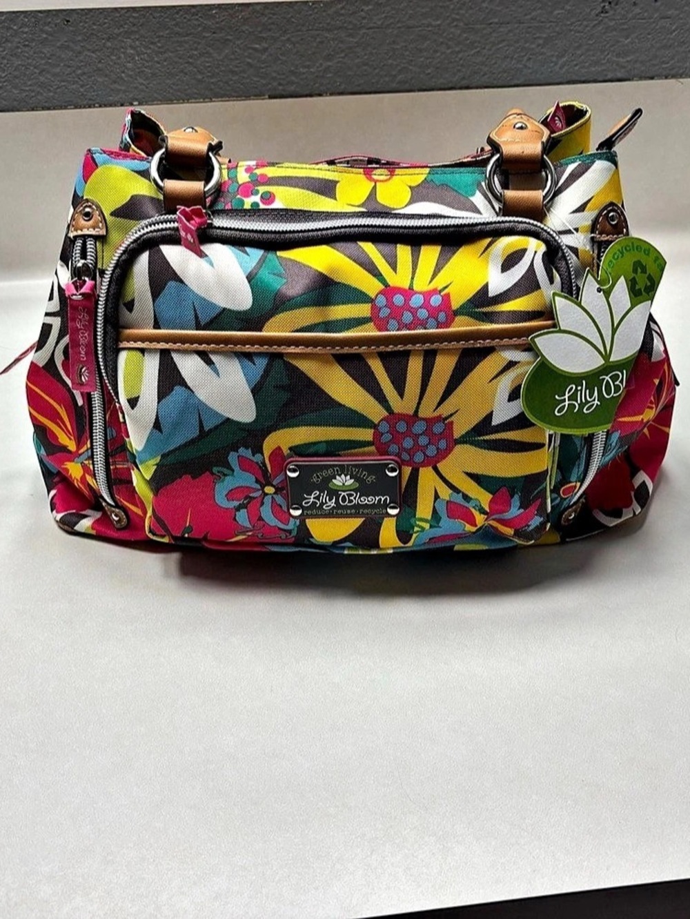 Lily Bloom Floral Multicolor & Brown Shoulder Bag